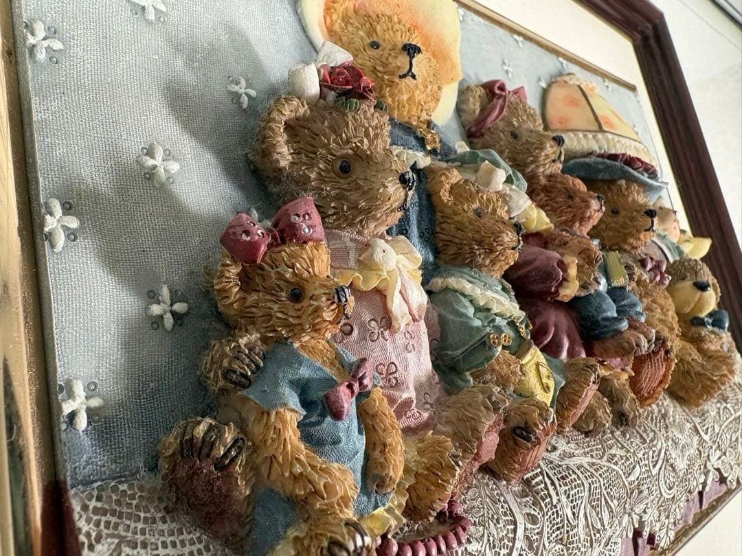 レトロ/アンティーク❤︎クマ/くま/熊❤︎立体アートフレーム❤︎フィギュア風立体額