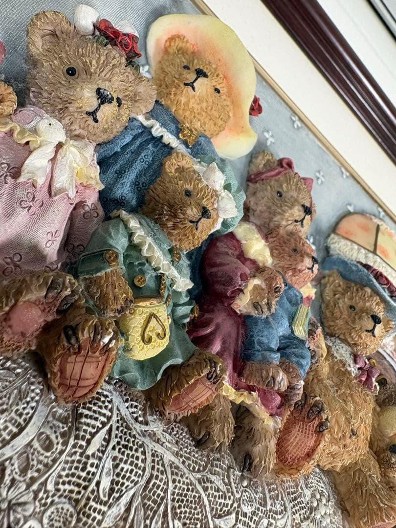 レトロ/アンティーク❤︎クマ/くま/熊❤︎立体アートフレーム❤︎フィギュア風立体額