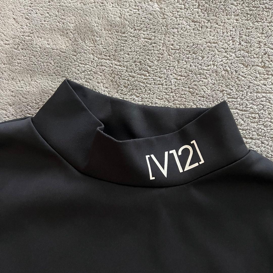 V12 ヴィトゥエルブ 現行　モックネック　長袖シャツ　ハイネック　ブラック　黒