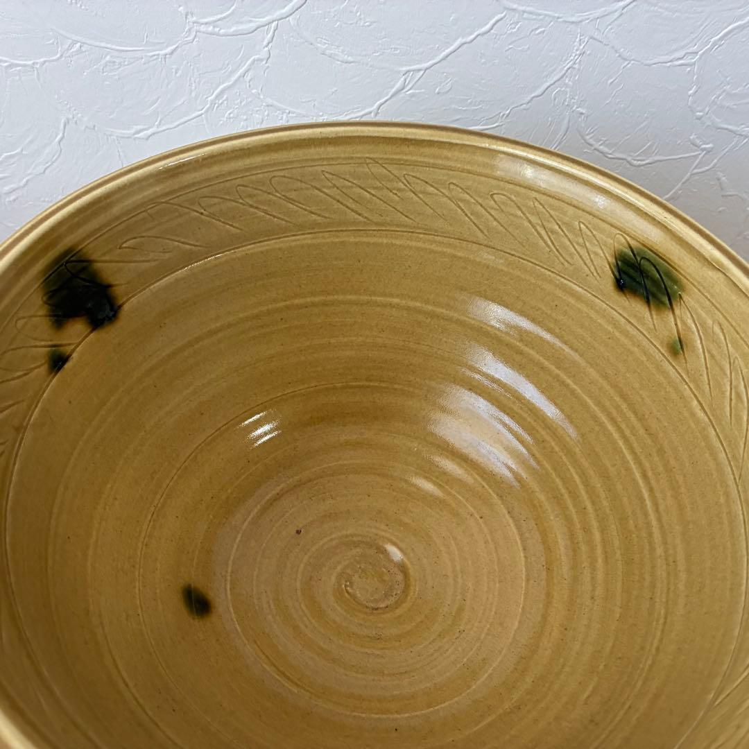 茶道具　黄瀬戸牡丹文　瓶掛　陶芸家　水野敬子作　陶器　五徳付　共箱入　未使用