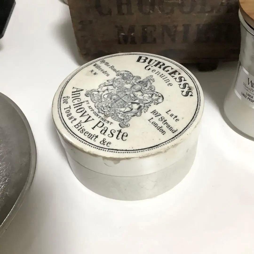 アンティーク⭐︎アンチョビ ペースト 陶器 ポット ジャー