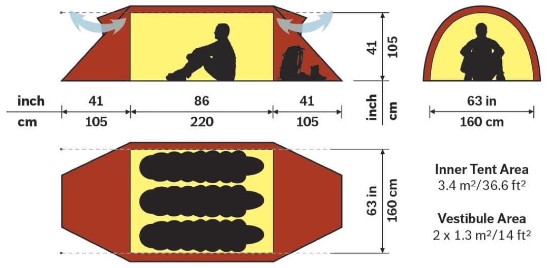 Hilleberg KERON3 GREEN フットプリント付き