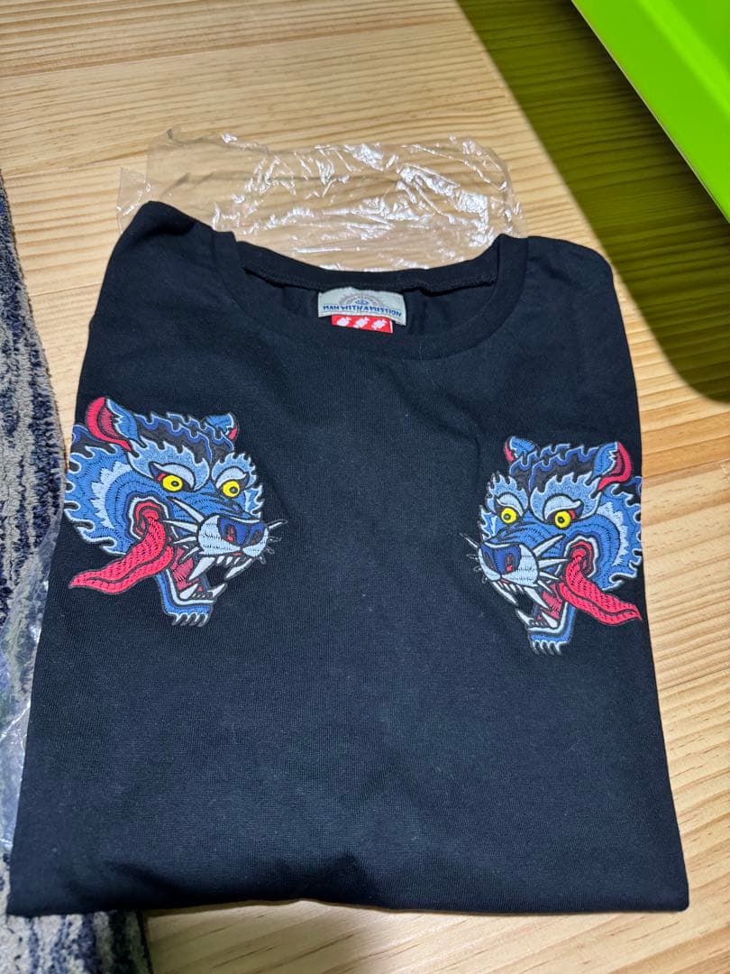 MAN WITH A MISSION スカジャン風Tシャツ 黒　L