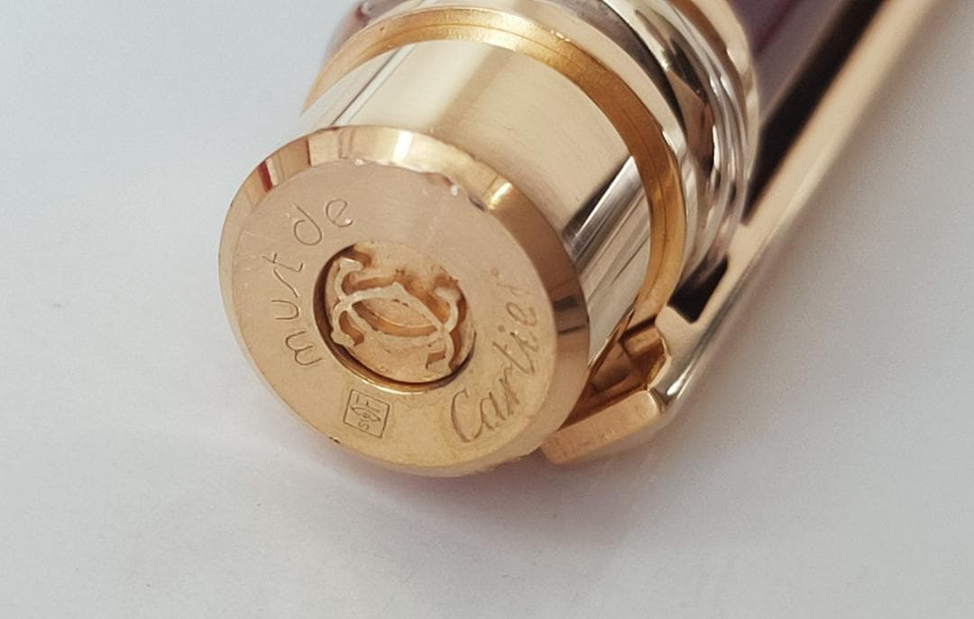 希少 Cartier カルティエ 万年筆 18K 750トリニティ ボルドー