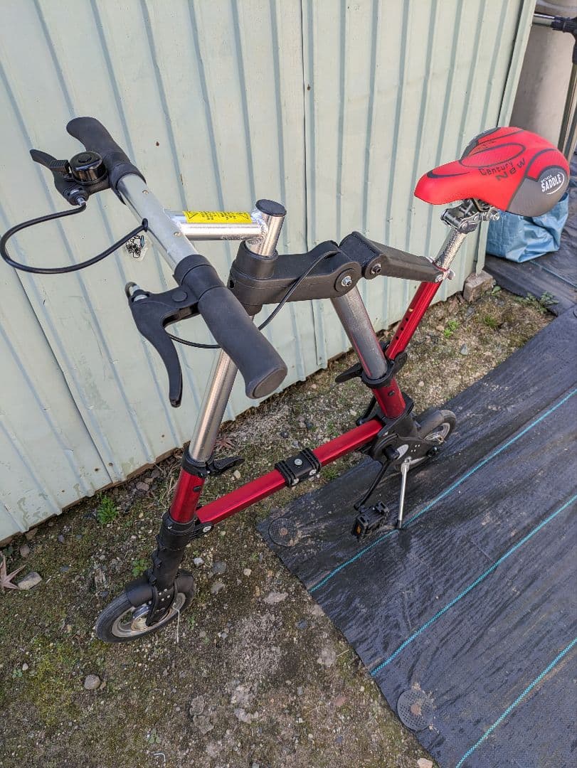 折りたたみ自転車 レッド