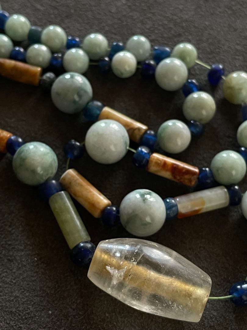 水晶棗玉・瑪瑙管玉・砡玉・とんぼ玉他 首飾り ネックレス　古墳時代
