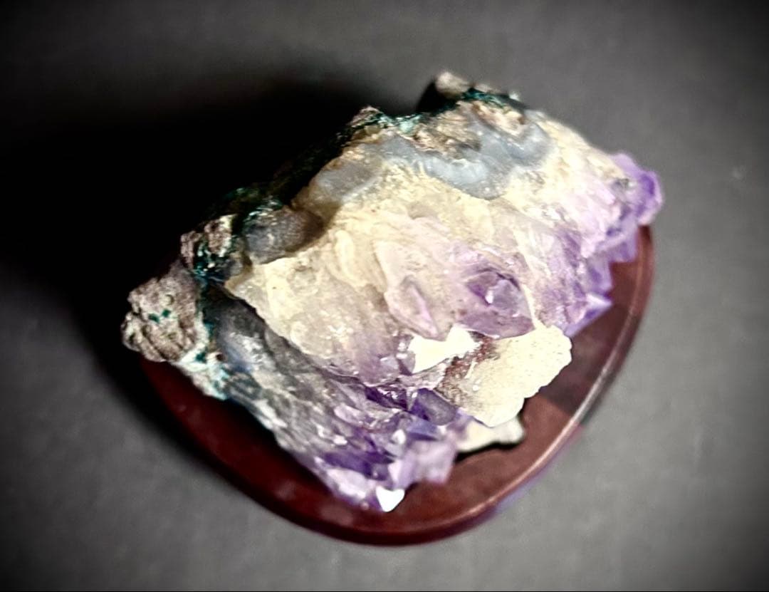 一点物 ファントムアメジストクラスター（紫水晶） 台座付き