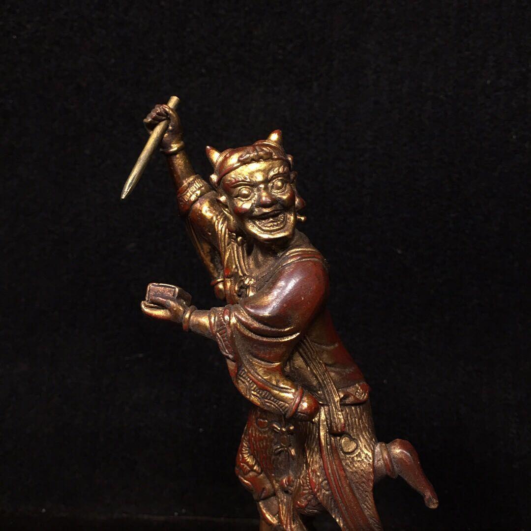 銅器 魁星点斗仏像 家内 仏堂供養 鎮宅 辟邪 開運 風水 招財 置物 工芸品