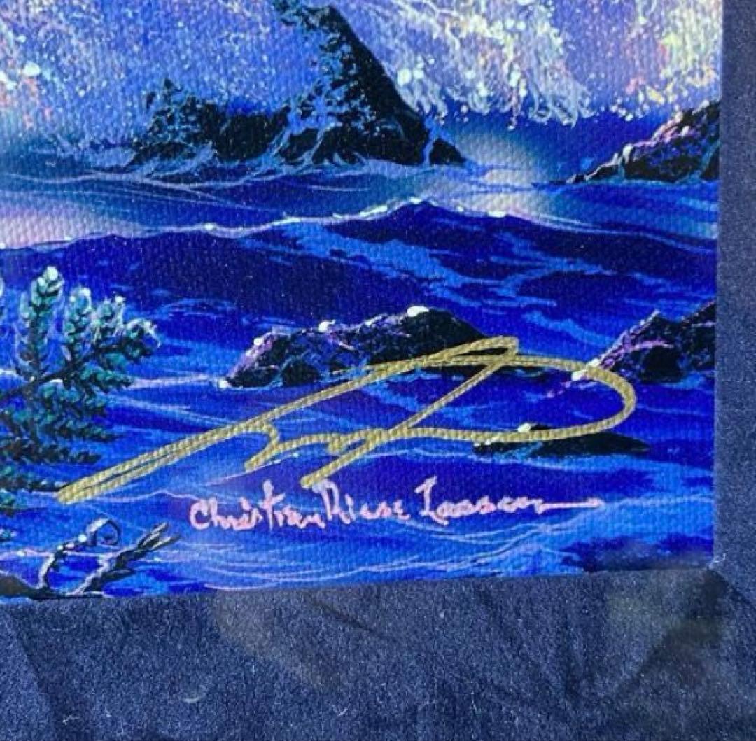 【美品版画】クリスチャン R ラッセン 『ムーンリット セレニティ』キャンバス