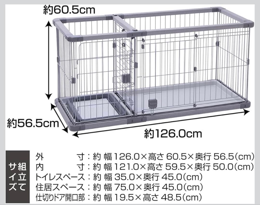 【屋根付】【値下げしました】ドッグルームサークル Plus グレー