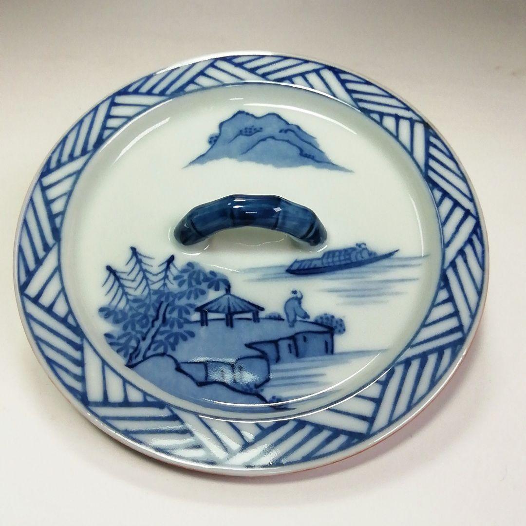 Ｓ４０２　水指　『染付　山水芋頭形』『加藤郷山造』　共箱　茶道具