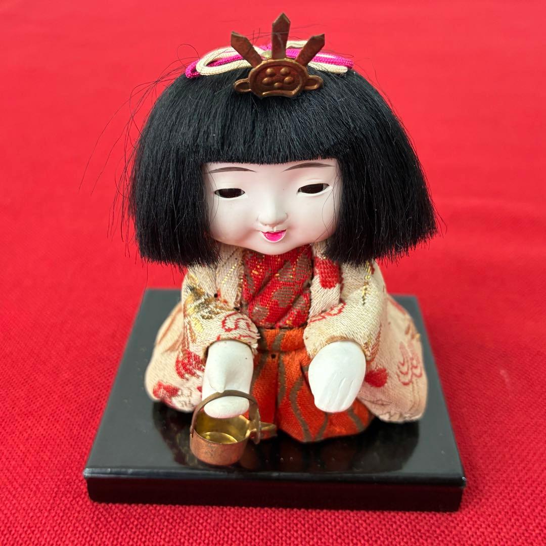美形！顔良し！昭和初期 木目込みお雛様 15人 コンパクト アンティーク雛人形