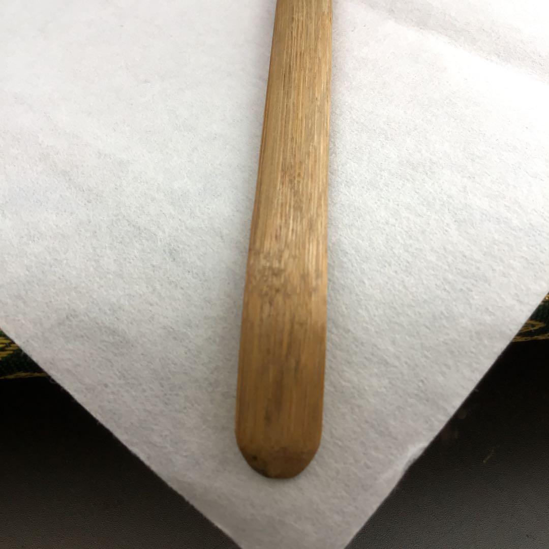 茶道具　茶杓　銘:左近楼•右近橘　松尾流九代半古斎作•書付　共筒　共箱S46CS