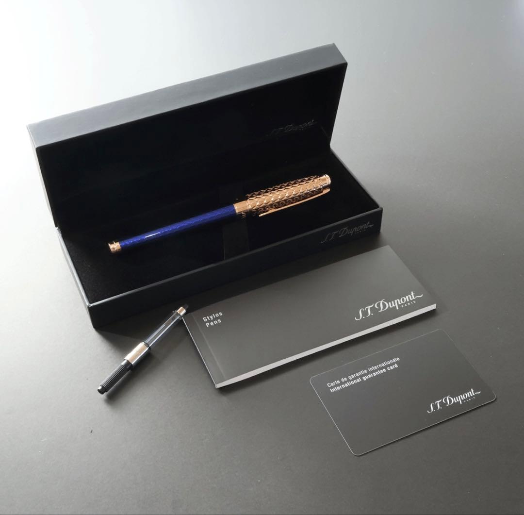 3692◆デュポン◆万年筆◆定価179,300円◆ドラゴン～ギヨシェ彫刻ブルー◆