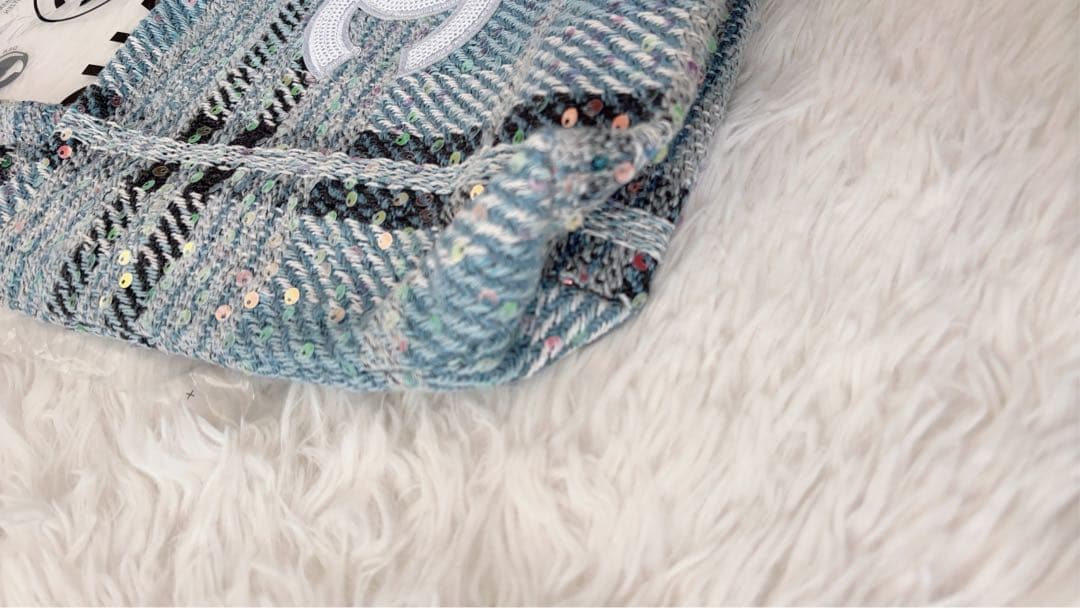 新品CHANELシャネルビューティーノベルティバッグ　ツィードスパンコール