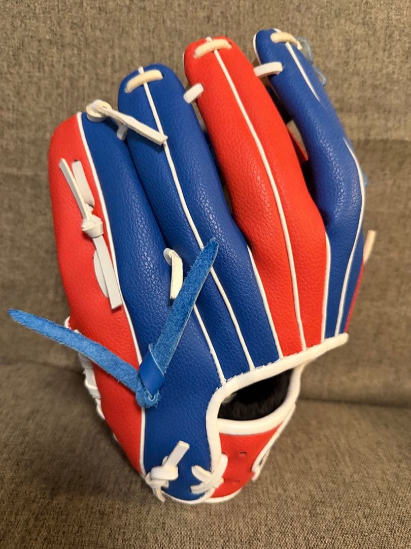 Keboz 青赤 ストライプ 野球グローブ