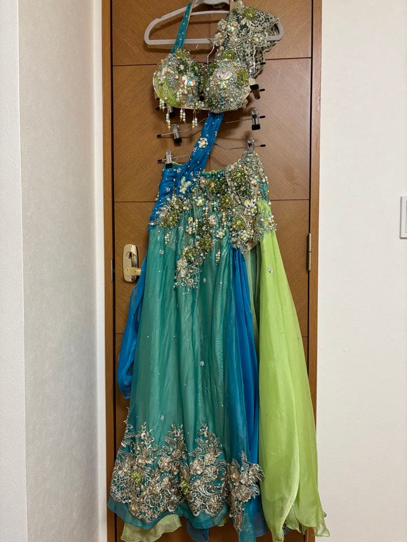 ベリーダンス ドレス Hoyda 青・緑