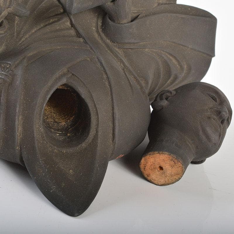 仏教美術　木彫　玉眼入　禅僧像　僧侶像　置物　D　R6475