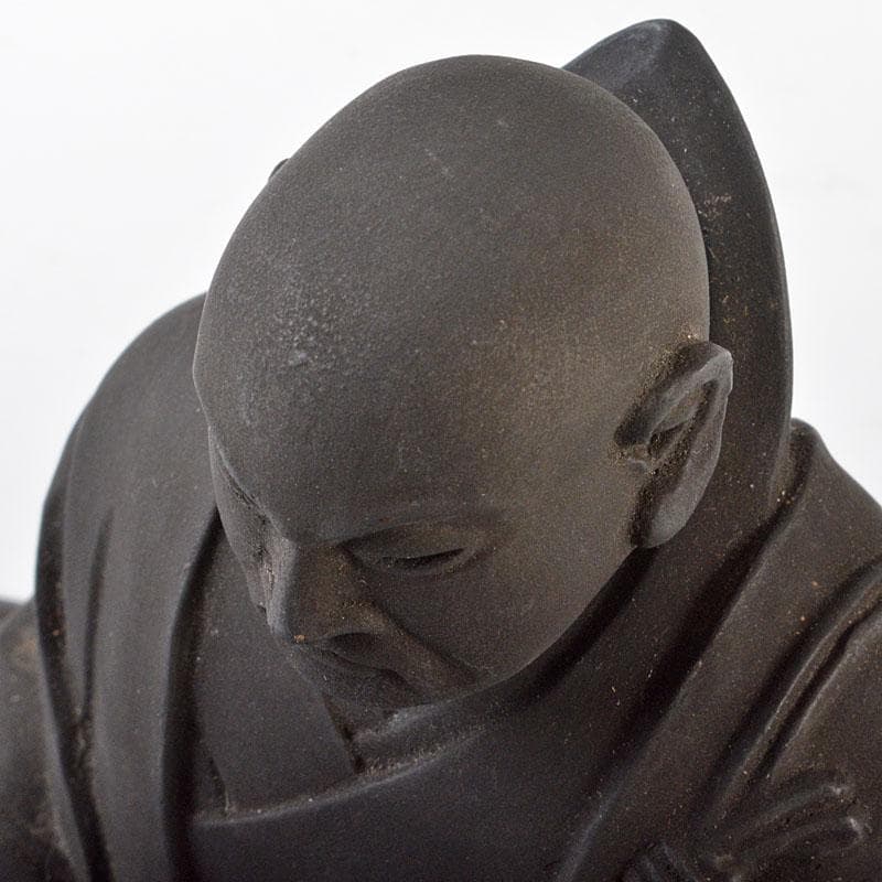 仏教美術　木彫　玉眼入　禅僧像　僧侶像　置物　D　R6475