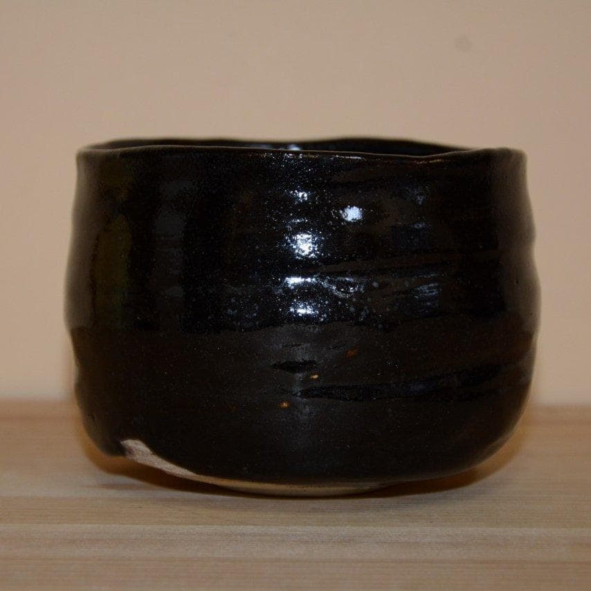 瀬戸黒茶碗　美濃焼　新品　土岐市無形文化財保持者　水野澤三作　送料込み