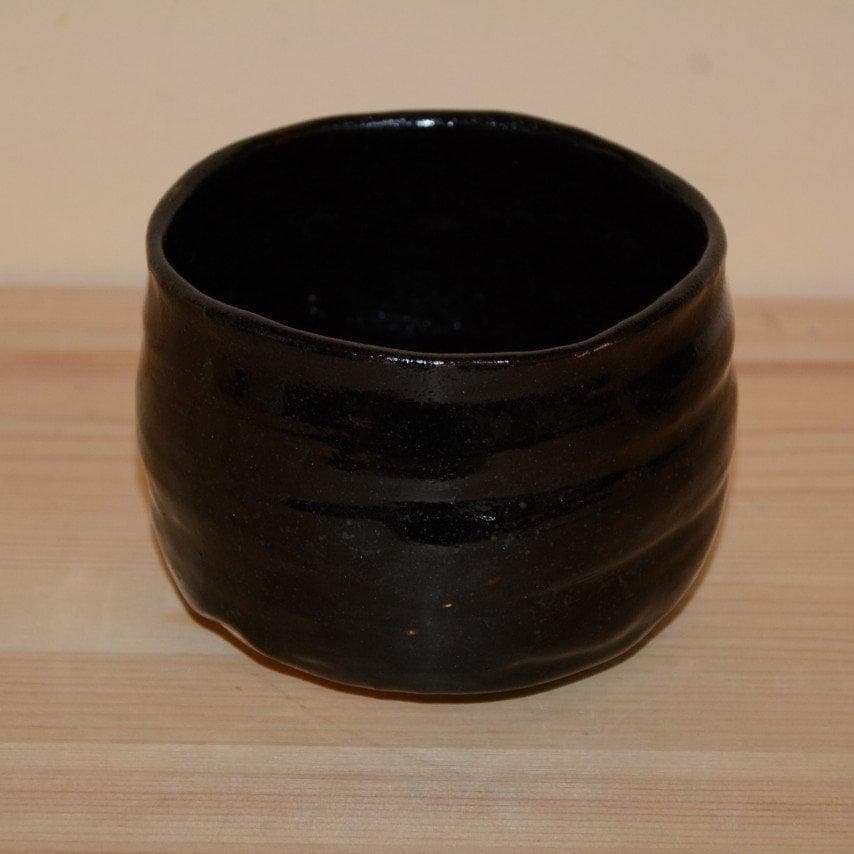 瀬戸黒茶碗　美濃焼　新品　土岐市無形文化財保持者　水野澤三作　送料込み
