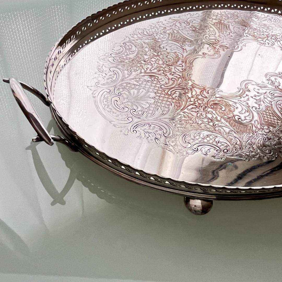 【Barker & Ellis】 ギャラリートレー 50cm 透かし 大型