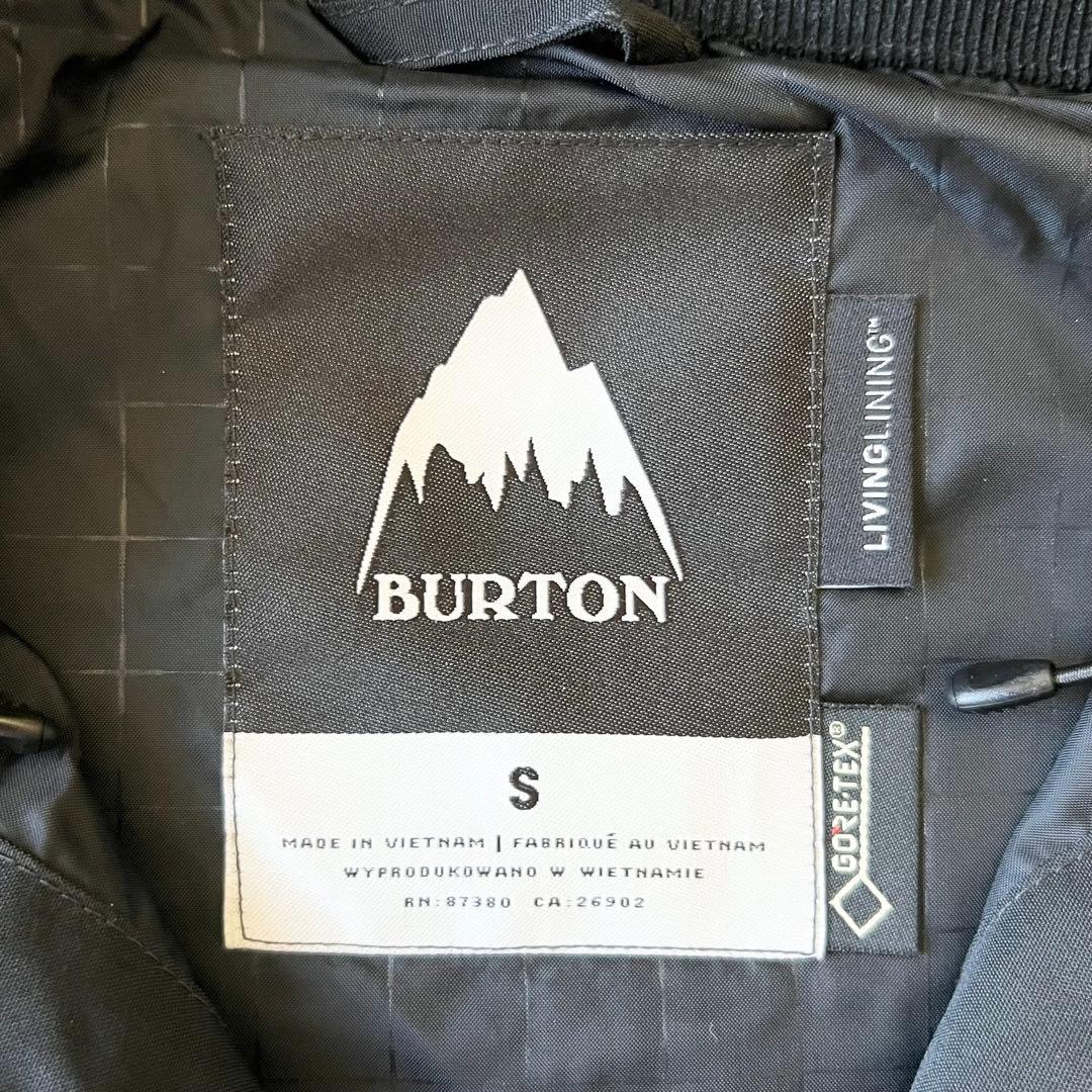 3234【美品】バートン　ジャケット ゴアテックス 無地 メンズ 黒　S