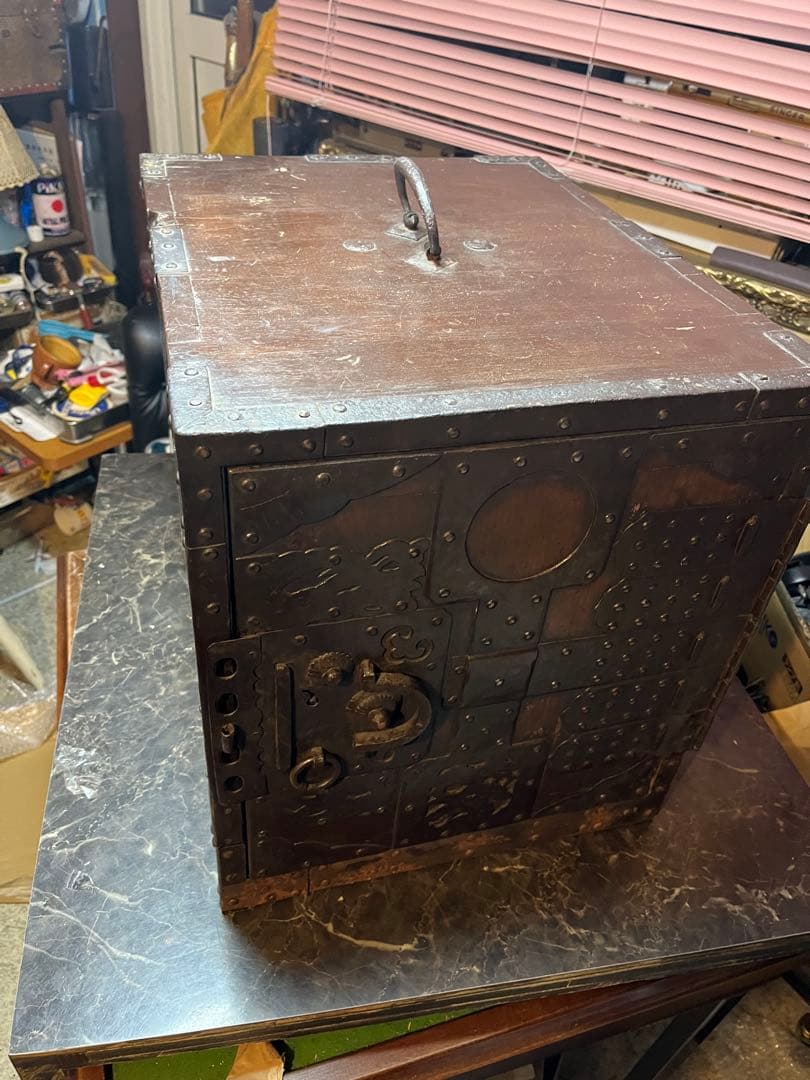 レトロ舟金庫 舟箪笥 レトロ金庫 舟金庫 昭和レトロ木製金庫