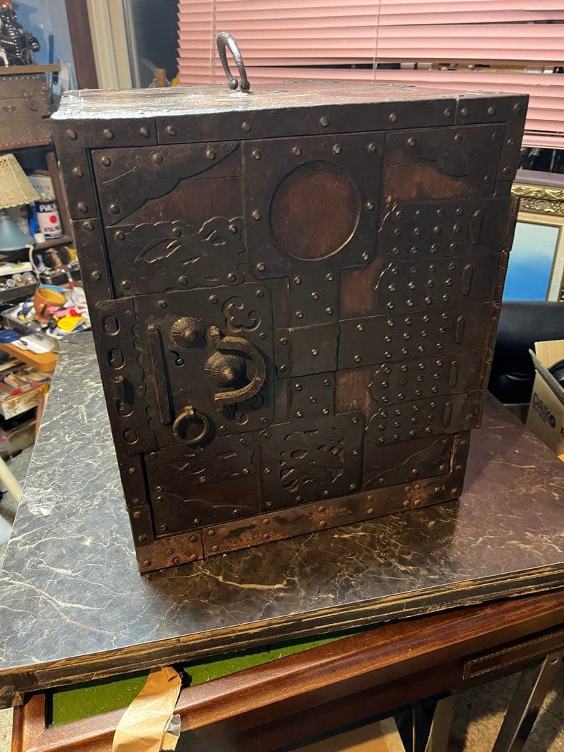 レトロ舟金庫 舟箪笥 レトロ金庫 舟金庫 昭和レトロ木製金庫