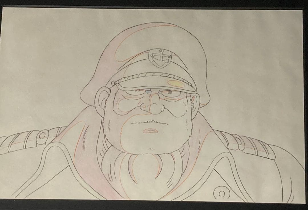 d４６　宇宙戦艦ヤマト大判直筆原画【沖田艦長】保証書・額縁付き