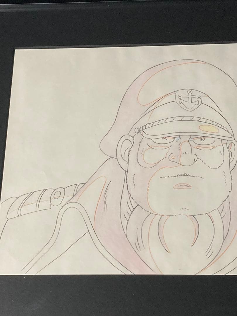 d４６　宇宙戦艦ヤマト大判直筆原画【沖田艦長】保証書・額縁付き
