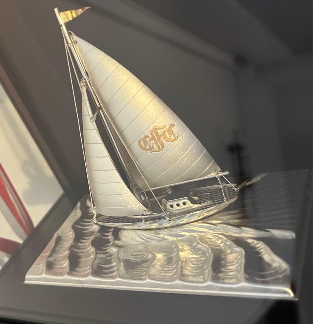 silver985 武比古 銀製 ヨット7号　ミニチュア ケース付き