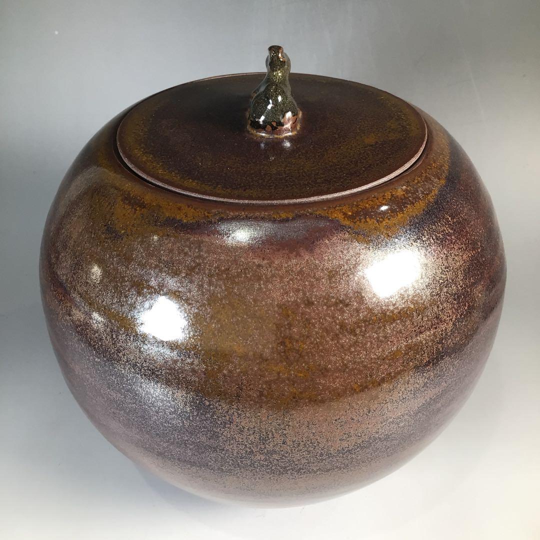 Ｎ６０４　水指　『高取焼』『碧山窯造』『兎摘み』　共箱　茶道具