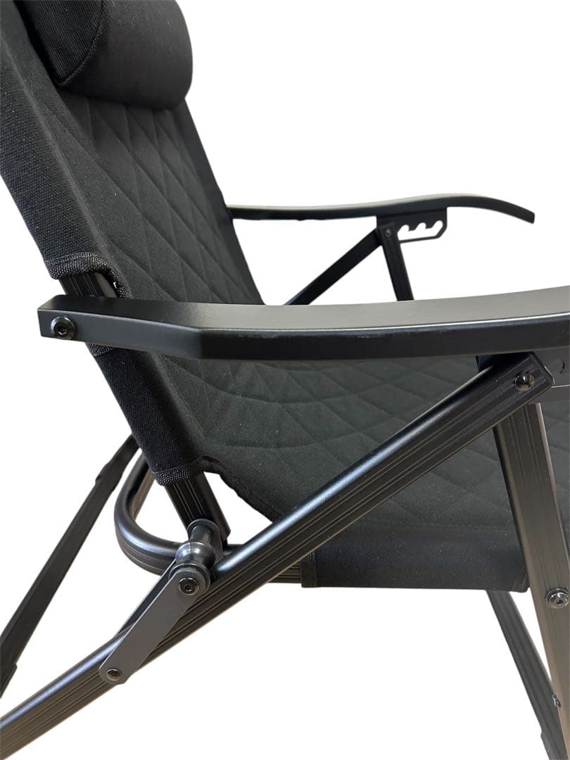 極美品　RcrCamp リクライニングローチェア 収納袋付き ブラック