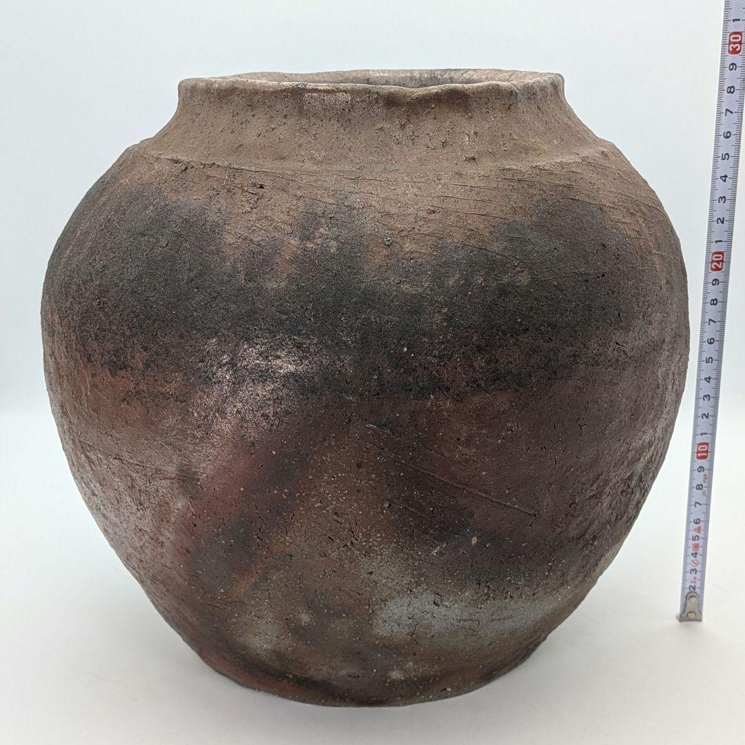 【水漏れあり】中村六郎 備前焼 大壺 大壷 紐作り 希少 置物 インテリア つぼ