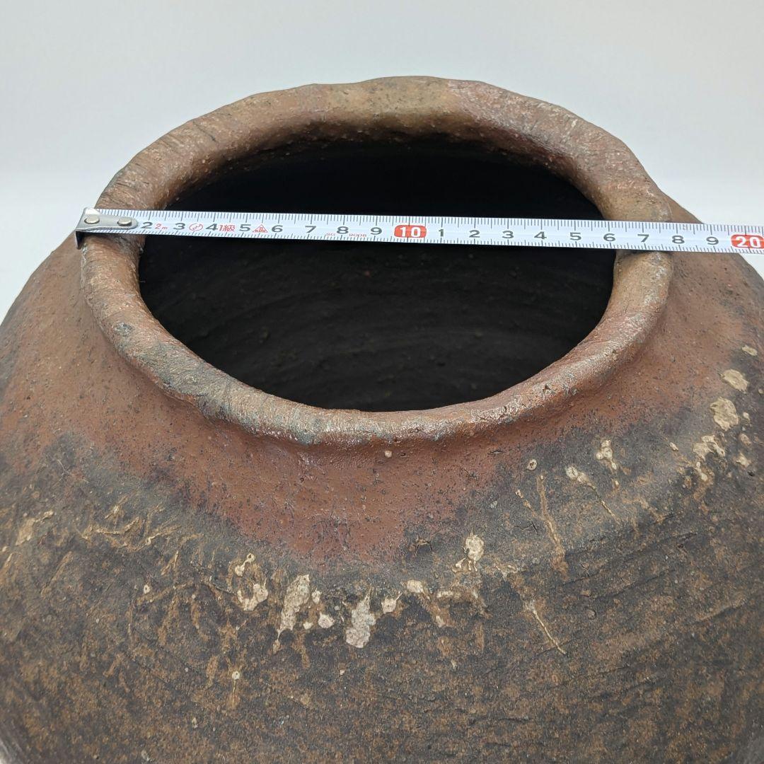【水漏れあり】中村六郎 備前焼 大壺 大壷 紐作り 希少 置物 インテリア つぼ
