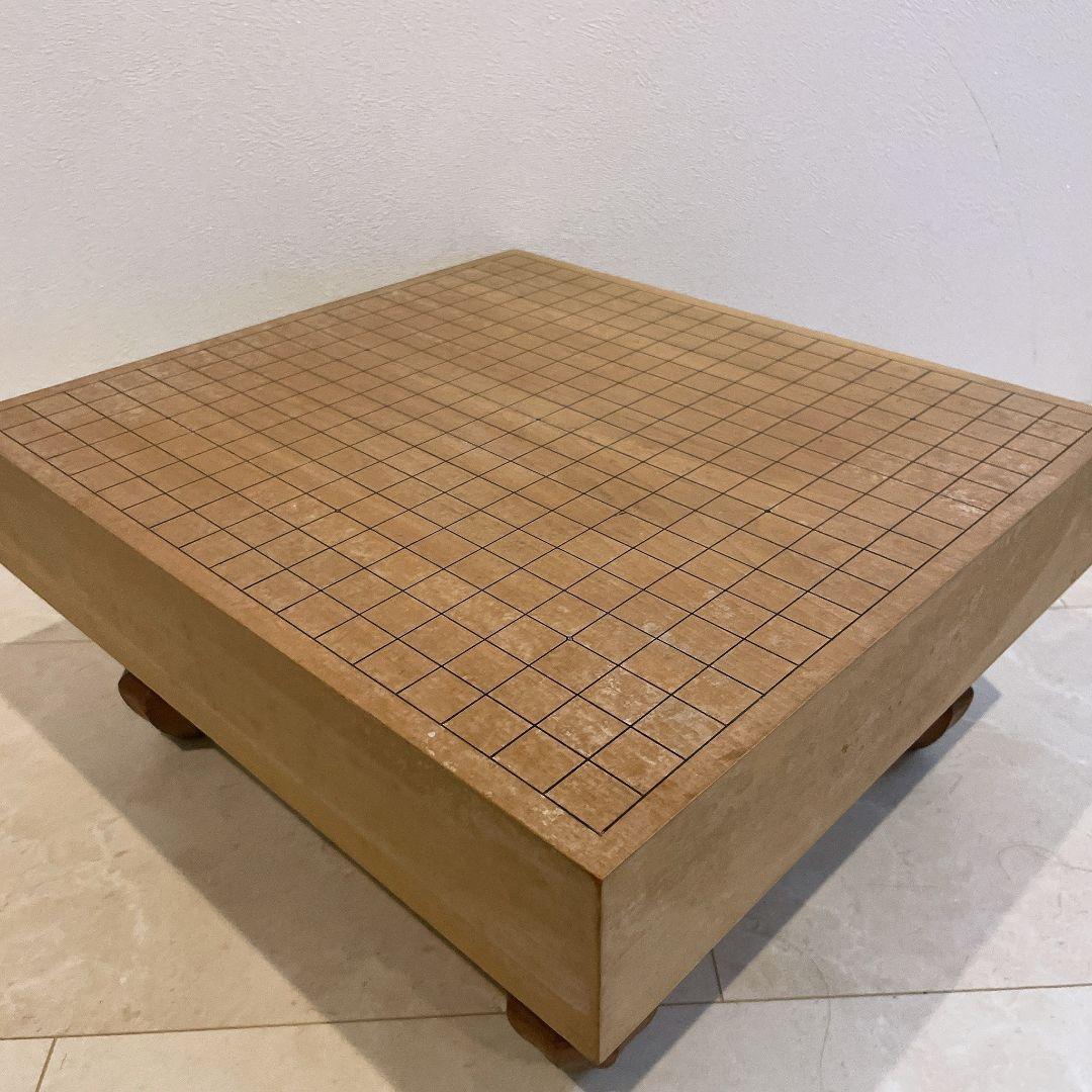 足付き囲碁盤と碁笥・蛤碁石セット　囲碁盤