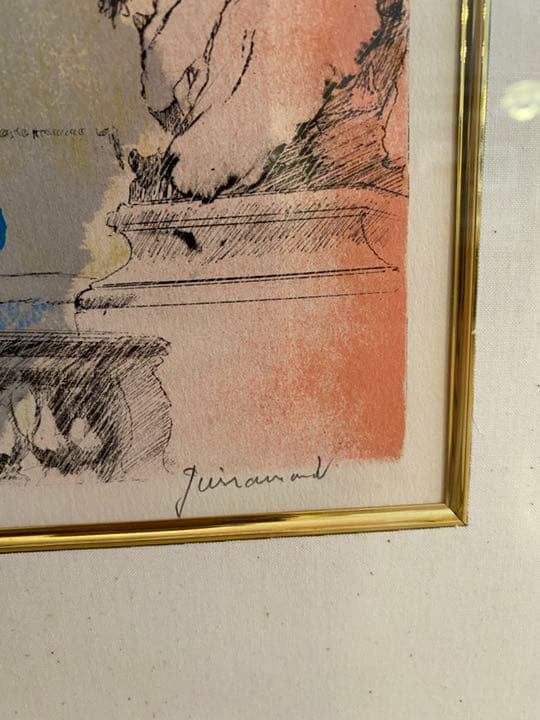 ポールギヤマン　リトグラフ　エッフェル塔　直筆サイン