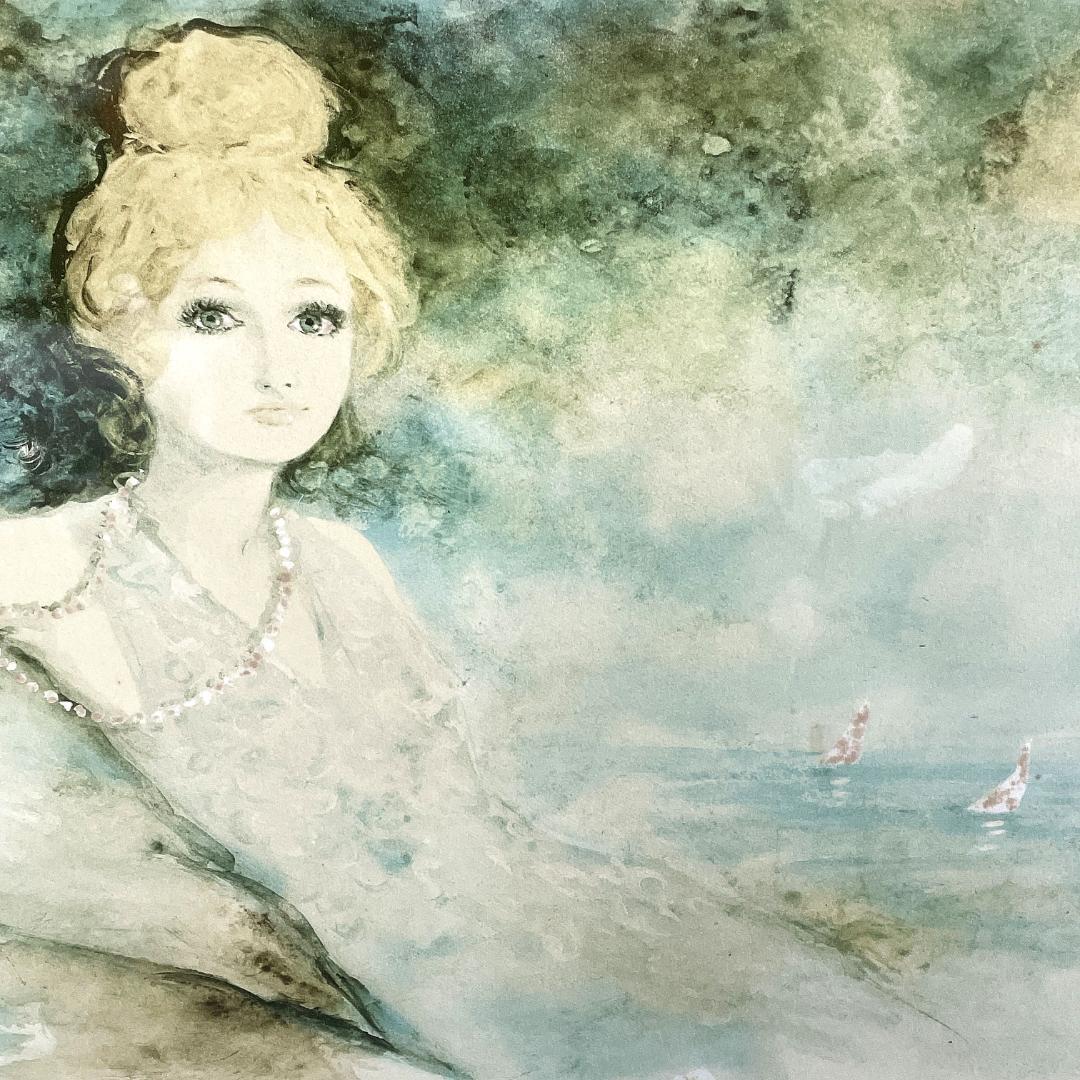 真作保証 ベルナール・シャロワ『白いネックレス』大作大判 リトグラフ 直筆サイン