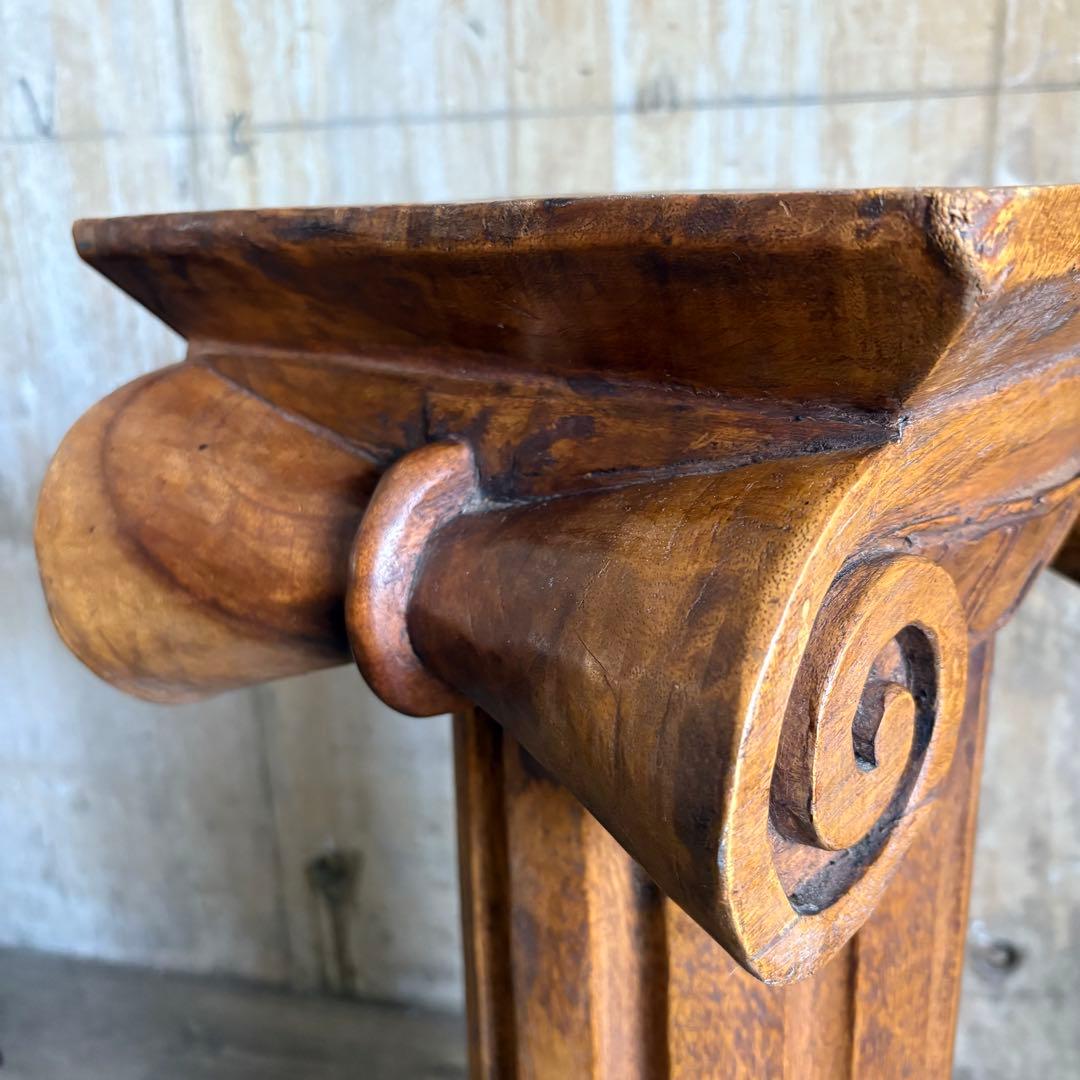 フランスヴィンテージ　木製　コラム　ペデスタル　花台　ギリシャ風