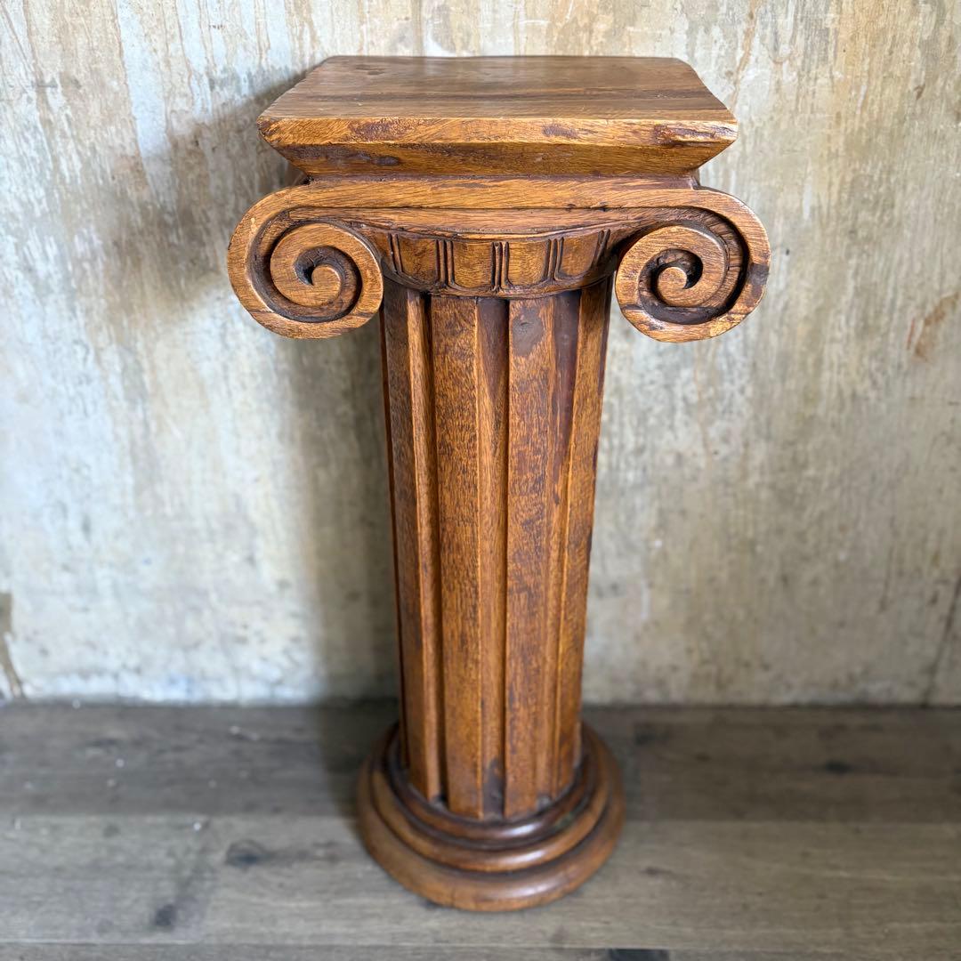 フランスヴィンテージ　木製　コラム　ペデスタル　花台　ギリシャ風