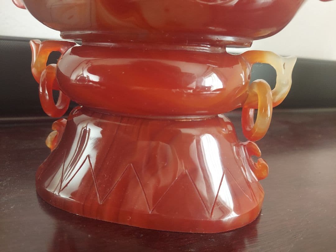 年末セール　瑪瑙　メノウ　赤瑪瑙　共箱　希少　貴重