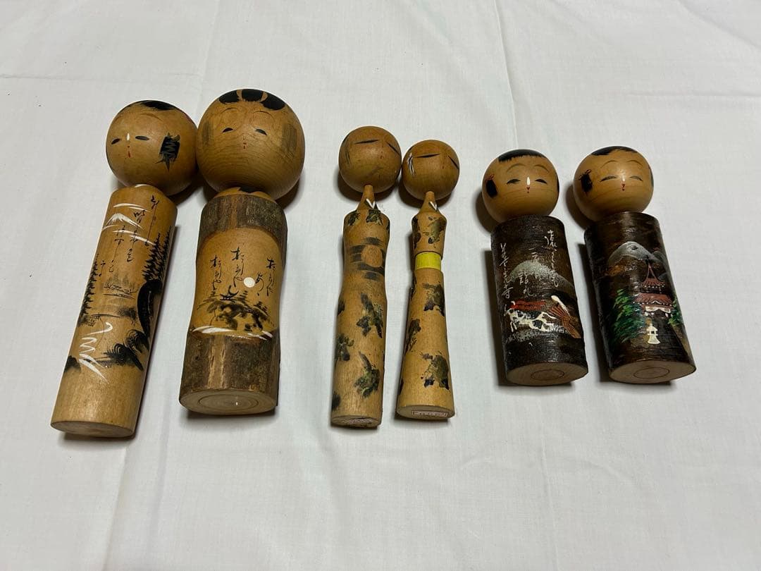 伝統的な木製こけし人形コレクション　まとめ売り41体