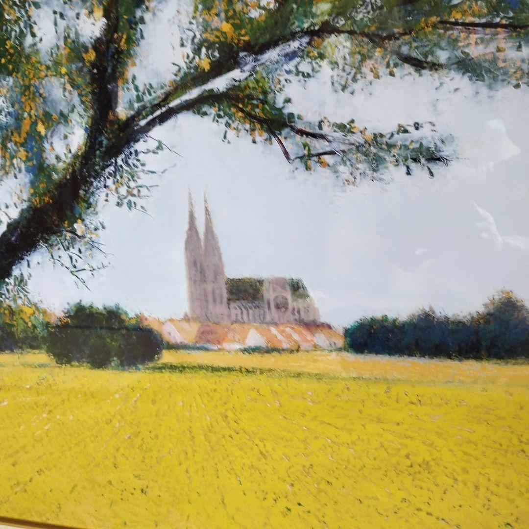 [真作] 島田三郎/題名「7月のシャルトル」/大作、油彩F30号/極美品