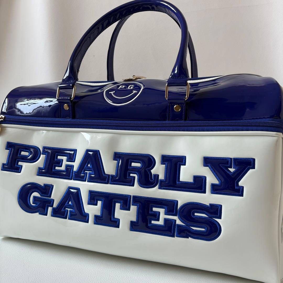 【超激レア】パーリーゲイツ　エナメル　ボストンバッグ　2way ブルー　ホワイト