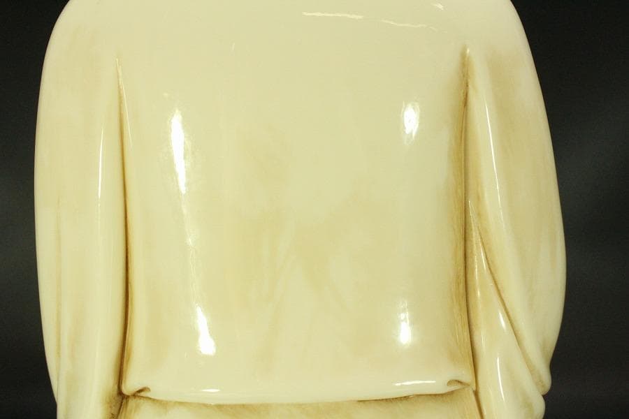 中国美術 白磁 徳化窯 人物 座像 高46cm(RC989)