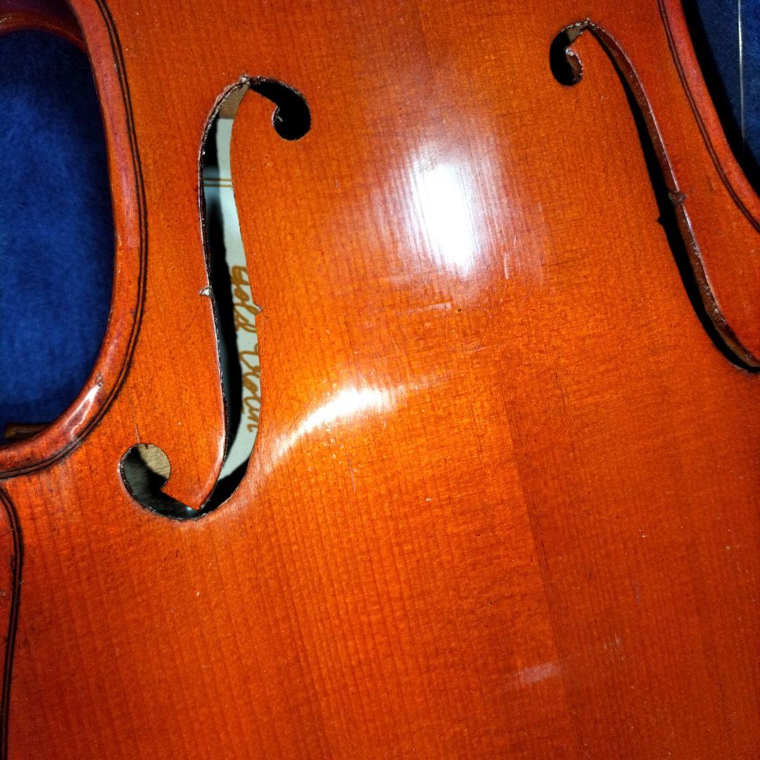 オレンジ色 バイオリン 本体 ハードケース付