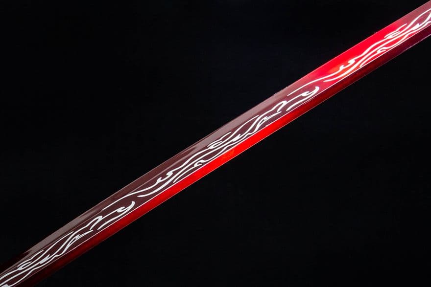 古兵器   武具　刀装具　日本刀　模造刀   居合刀 赤炎刺繍春刀