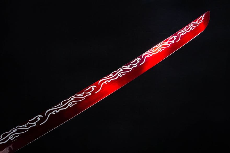 古兵器   武具　刀装具　日本刀　模造刀   居合刀 赤炎刺繍春刀