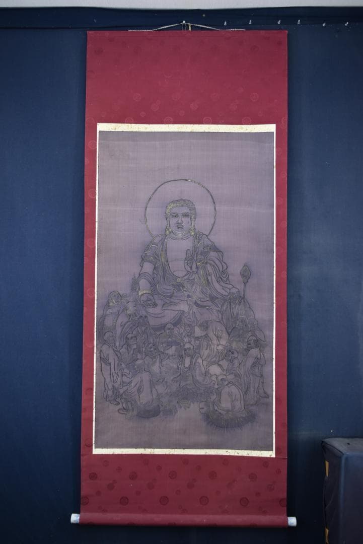 作者不詳/十六羅漢図/掛軸/名家伝来/Z-827